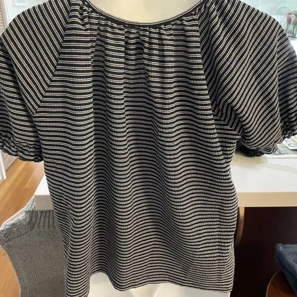 Madewell blue and silver top. size Small, gently used - Picture 3 of 3